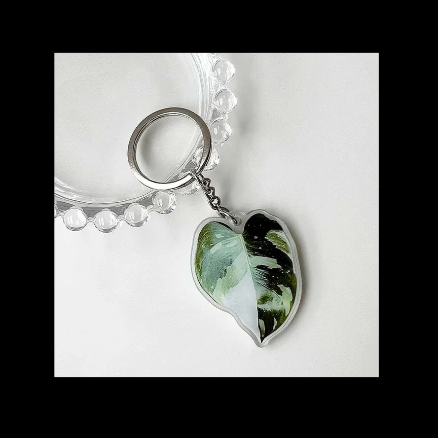 White Philodendron Keychain