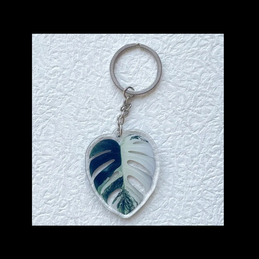 Monstera Albo Keychain